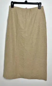 Vintage Ralph Lauren Black Label Midi Pencil Skirt Size 6 Wool & Silk Tan Beige