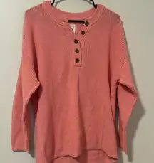 Aerie Barbie Pink Oversized 100% Cotton Button Up Sweater Loungewear Size S