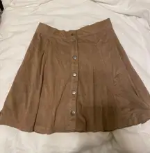 Button Up Suede Skirt