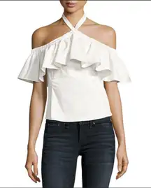 Rebecca Taylor White Tie Ruffled Blouse  