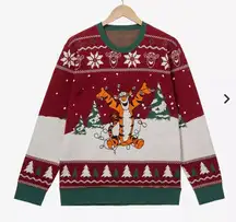 Disney Winnie the Pooh Tigger Holiday Lights Light-Up Sweater Size Large EUC