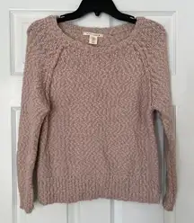 YET AGAIN chunky sweater beige pink size XS