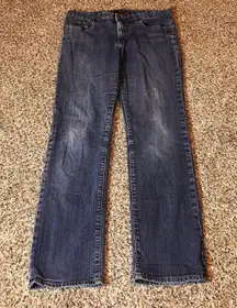 Chaps Denim Dark‎ Wash Straight Leg Jeans Women's Size 12 Cotton Blend