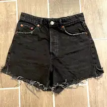 ZARA Black High Waisted Jean Shorts