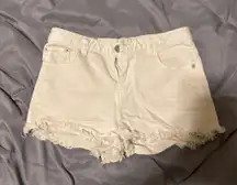 White denim shorts