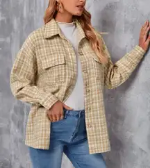 Plaid Flap Pocket Overcoat