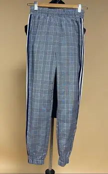 🛍️ Lea & Viola High Rise Plaid Striped Tapered Skinny Pants Trousers Size XS