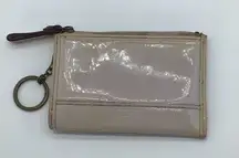 Coach patent shiny leather gray/purple wallet
