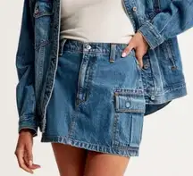 Abercrombie and Fitch Cargo Pocket Denim Mini Skirt