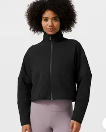 Lululemon Size 6 Black Quilted Calm Jacket Long Sleeve Zip Up Relaxed