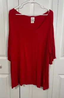 JMS sideline red long open sleeve top size 3XL