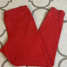 Aerie  Red Waffle Knit Pajama Lounge Leggings Jogger Bottoms