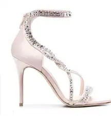 Alexander Mcqueen Crystal-embellished Satin High-heel Sandals In Sugar Pink