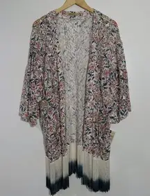 NWT Democracy Floral Lace Kimono‎ Swim Coverup Multicolor Size X-Large