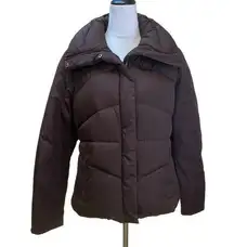 Chocolate Brown  Preppy Winter Puffer Jacket Size L