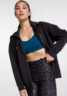 Calia Women's Soft Scuba Full Zip in Pure Black size S NWT