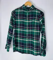 Barbour Green Plaid Flannel Button Down Women’s‎ 4
