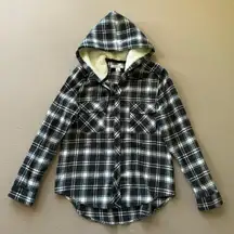 Hooded Sherpa Lined Flannel Shirt