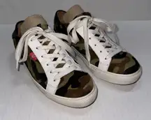Veronica Beard Shoes Womens Size 8 Camo Leather Low Top Casual Sneakers 38