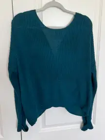 turquoise knit sweater