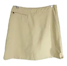 Patagonia Size 4 Skort Skirt Tan Shots Mini Solid Zipper Pocket Womens 1585