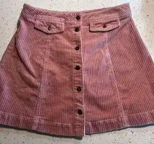 Divided pink corduroy skirt