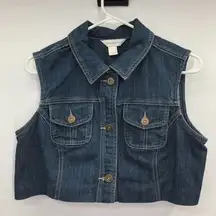 Christopher & Banks Christopher Banks Cropped Denim Vest Womens M Used