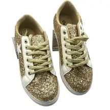 Outwoods  Gold Glitter Tennis Shoes Sneakers Size 8