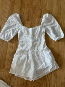 Hello Molly White Eyelet Romper Small