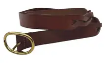Fossil Belt Womens L‎ Brown Leather Braided Detail Gold Buckle Dress Work Casual