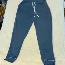 Blue Hurley sz L pajama pant comfy cozy coastal grandma drawstring bridesmaid