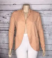 Elodie Size XL Pink & White Printed Open Front Blazer Jacket