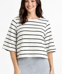 Fashion Union striped cropped bell sleeve top 8