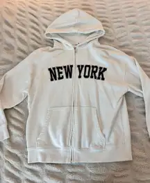 White Zip Hoodie