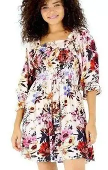 Angie Floral Smocked Ruffle Dress