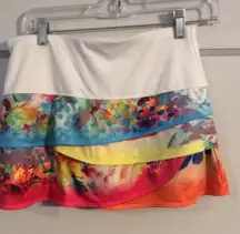 Lucky in Love Tennis Pickleball Ruffled Skirt Small Golf Women's