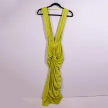 NEW Baobab Mia Midi Pareo Stretch Knit Cut Out Dress Swim Coverup Green Small