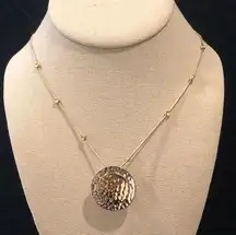 Silpada Silver and Gold Station Necklace and Two Tone Hammered Round Pendant