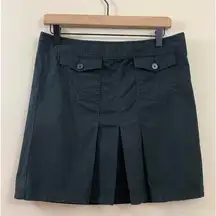 Ann Taylor LOFT Stretch Pleated Black Mini Skirt