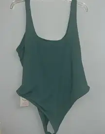 Bodysuit Second-skin Feel Square Neck Sleeveless Backless Thong Tank Top Bodysui