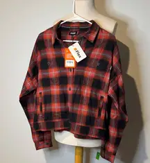 Bass outdoor Red Plaid Women's button down Jacket/shirt