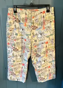 White Stag Multicolor Printed Cropped Pants | Size 10