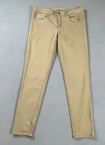 American Eagle Womens Khaki Pants 10 Short Jegging Super Stretch AE Sateen Slim