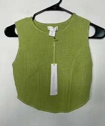 NEW House of Harlow 1960 Green Knit Crop Top Luxe Essentials Size Small