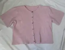 Pink short sleeve cardigan