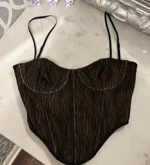 White Fox Boutique black sheer corset top