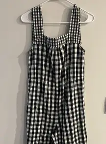 Madewell Tie-Waist Wide-Leg Jumpsuit in Gingham Mix size small