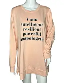 Lane Bryant Sweatshirt Womens 14/16 Blush‎ Pink I am Intelligent Inspirational