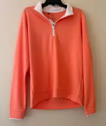 Adidas Golf Lightweight Quarter Zip Pullover Coral Fusion Sweatshirt M NWT