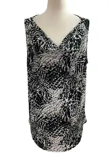 INC International Concepts Black&White Cowl Neck Top Size Large | 44-49